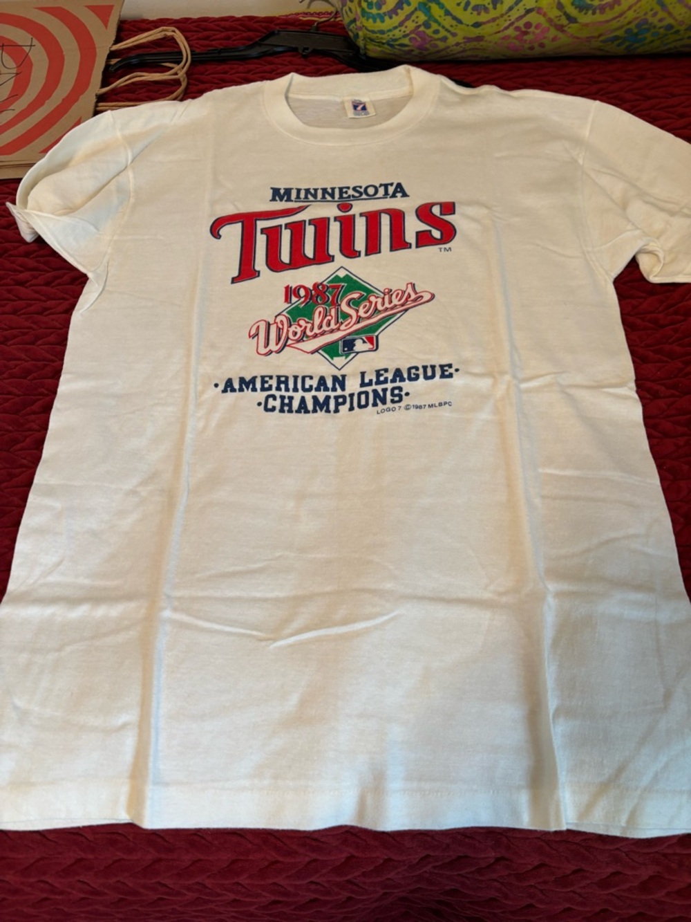 LOGO 7 White Minnesota Twins 1987 World Series Tee